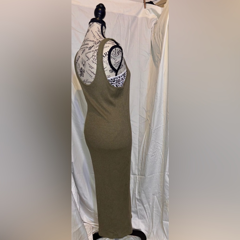 ✨ Double Zero Olive Ribbed Maxi Tank Dress | Size M | Bodycon Dress